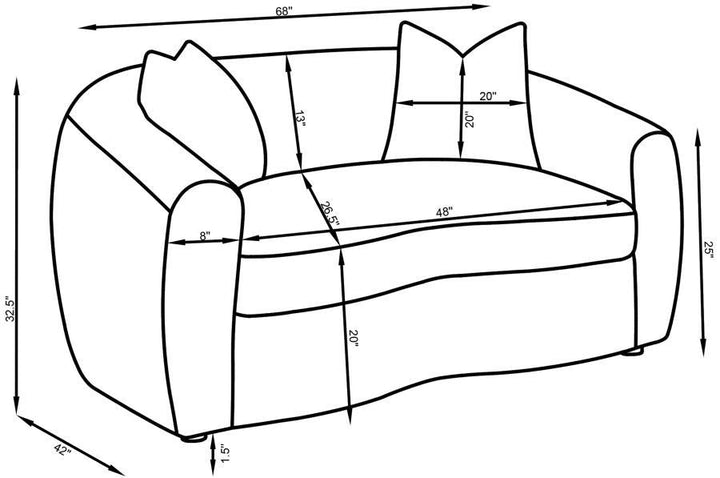 Isabella - 2 Piece Faux Sheepskin Upholstered Sofa Set - Natural