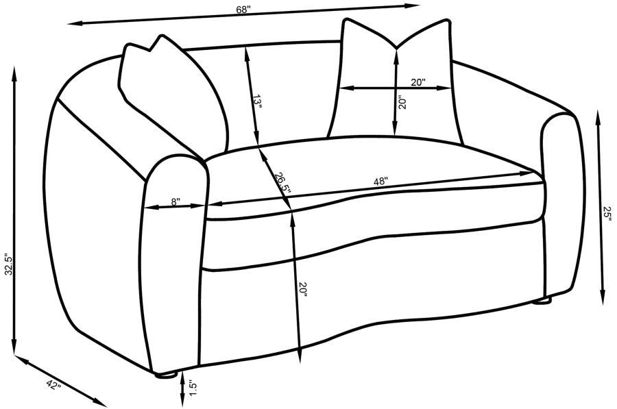 Isabella - 2 Piece Faux Sheepskin Upholstered Sofa Set - Natural