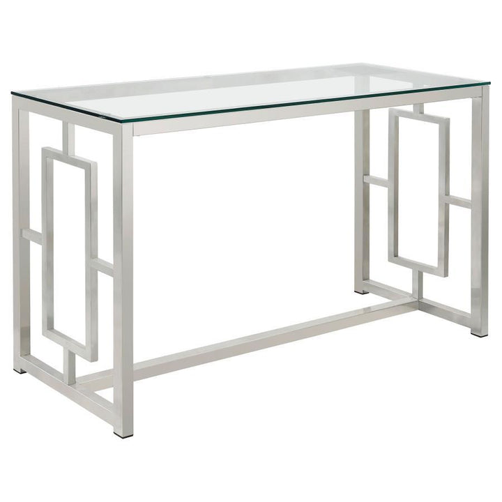 Coaster Furniture Merced - Glass Top Metal Entryway Sofa Console Table - Nickel