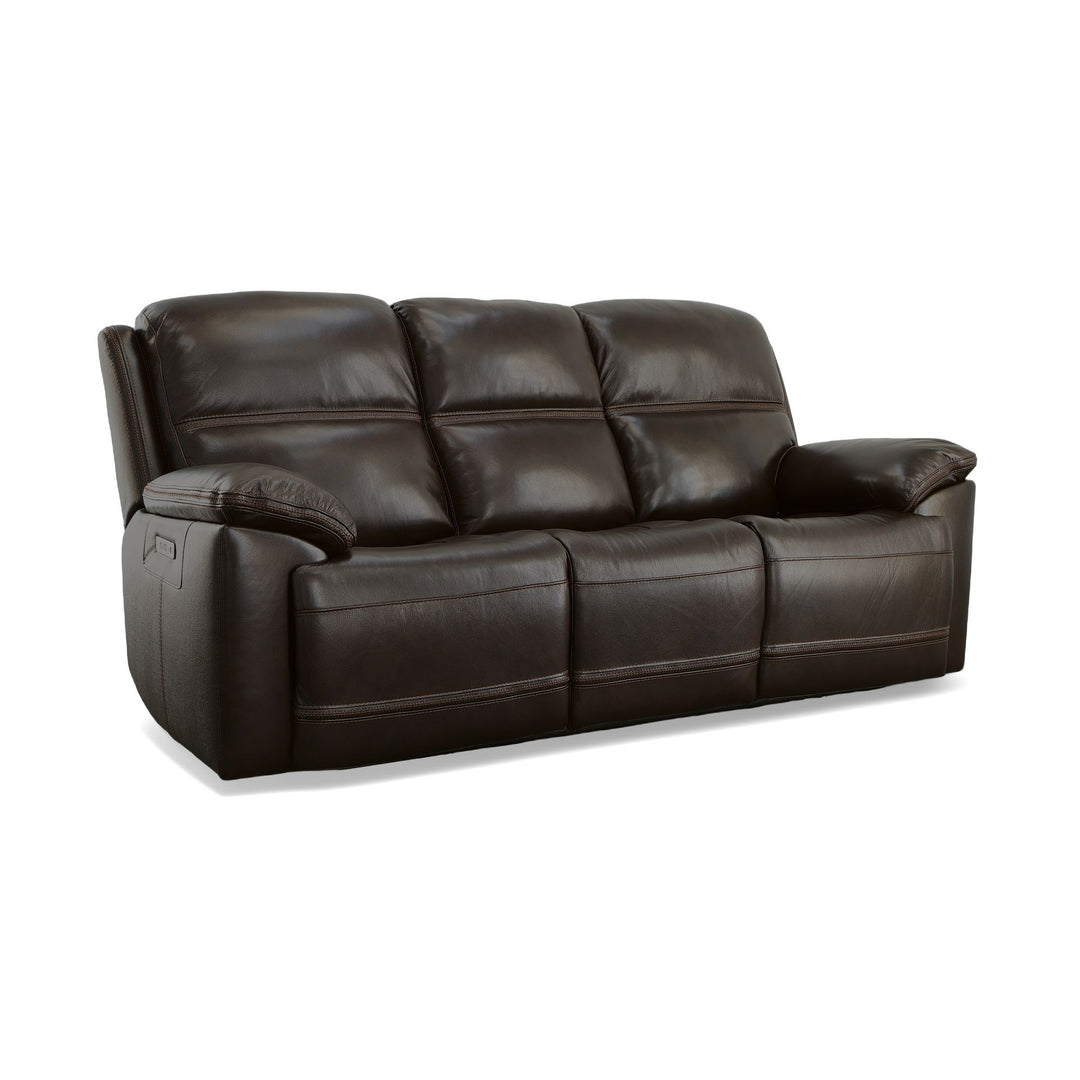 Flexsteel 1759-62PH-20270 Jackson  Power Reclining Sofa With Power Headrests  Dark Brown