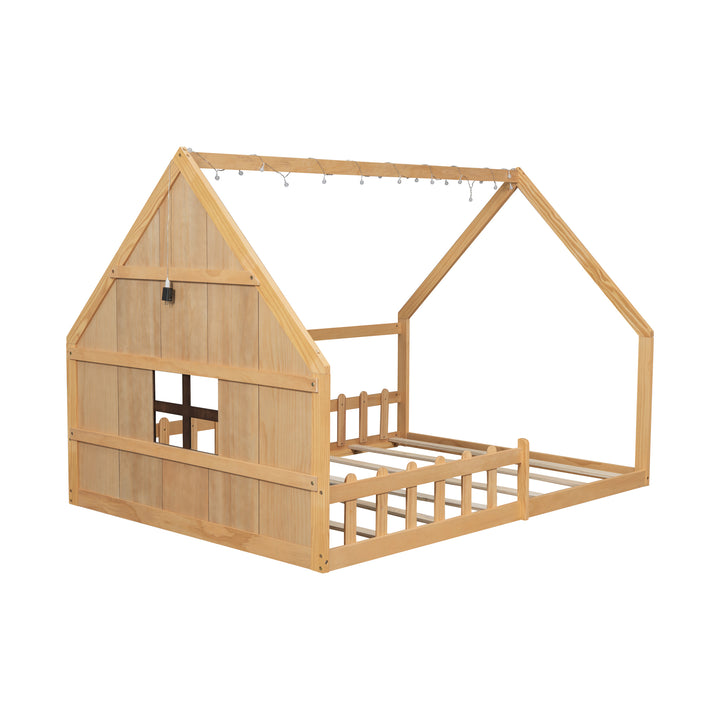 wood-house-bed-with-window-and-fence-natural