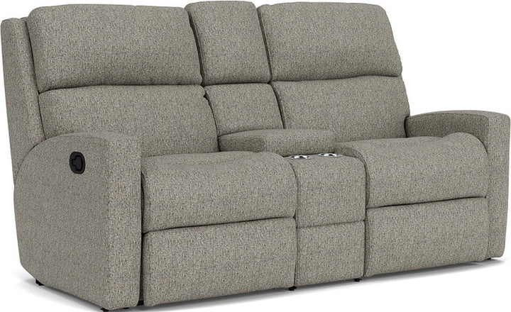 Catalina Reclining Loveseat With Console Gray