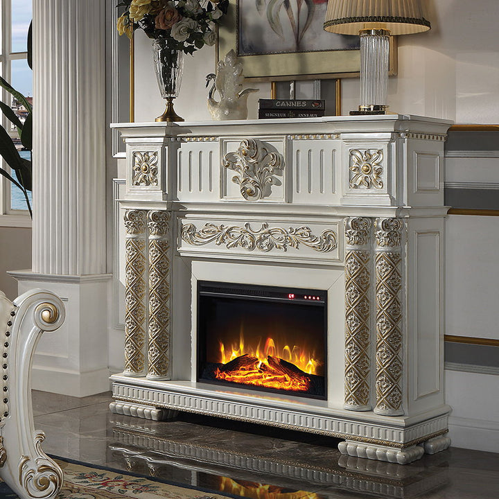 ACME Furniture Vendome Fireplace Antique Pearl