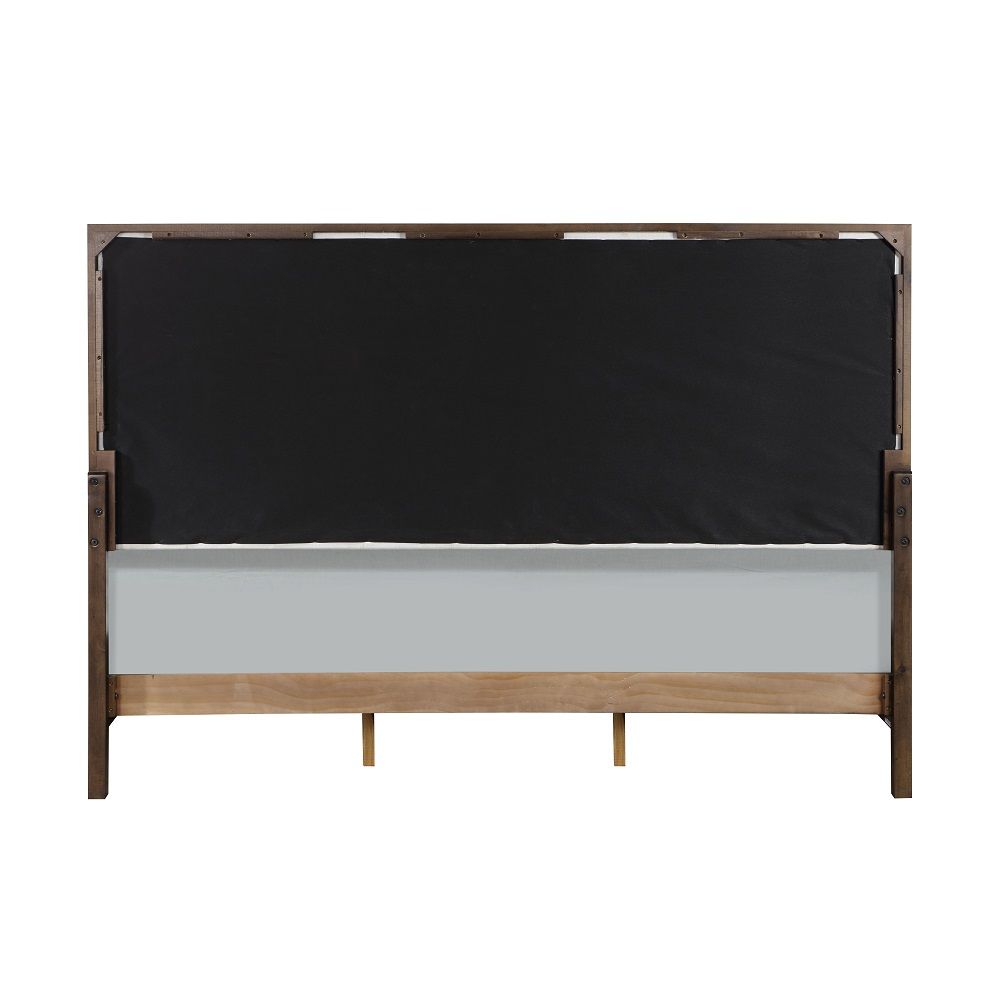 Carena - Queen Bed - Light Gray Fabric & White & Brown