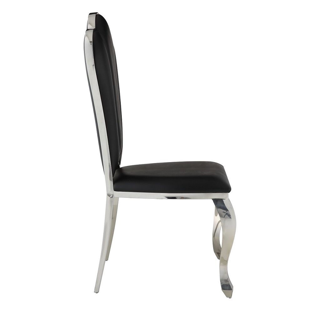 Cyrene - 43" Side Chair Set of 2) - Black Synthetic Leather