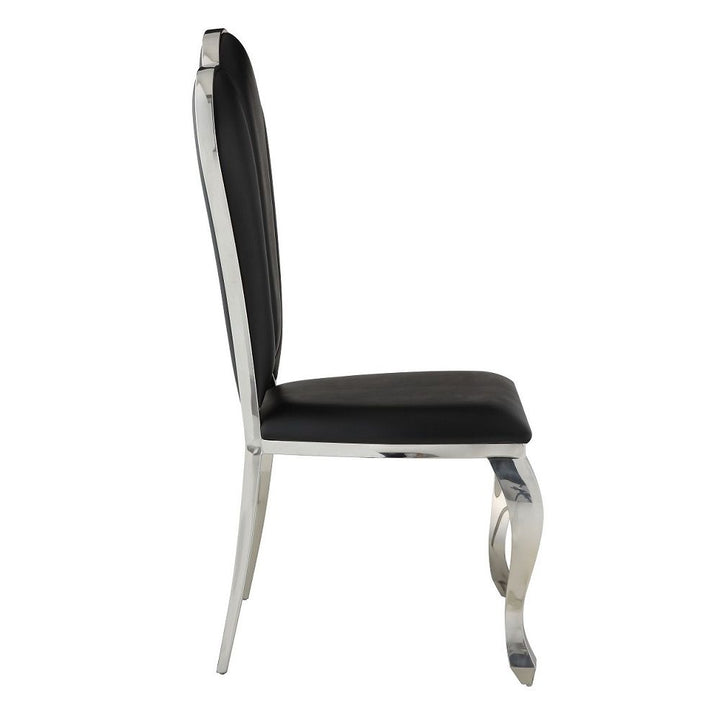 Cyrene - 43" Side Chair Set of 2) - Black Synthetic Leather