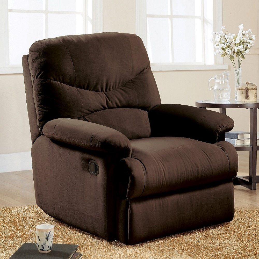 Arcadia - Motion Glider Recliner - Chocolate Microfiber