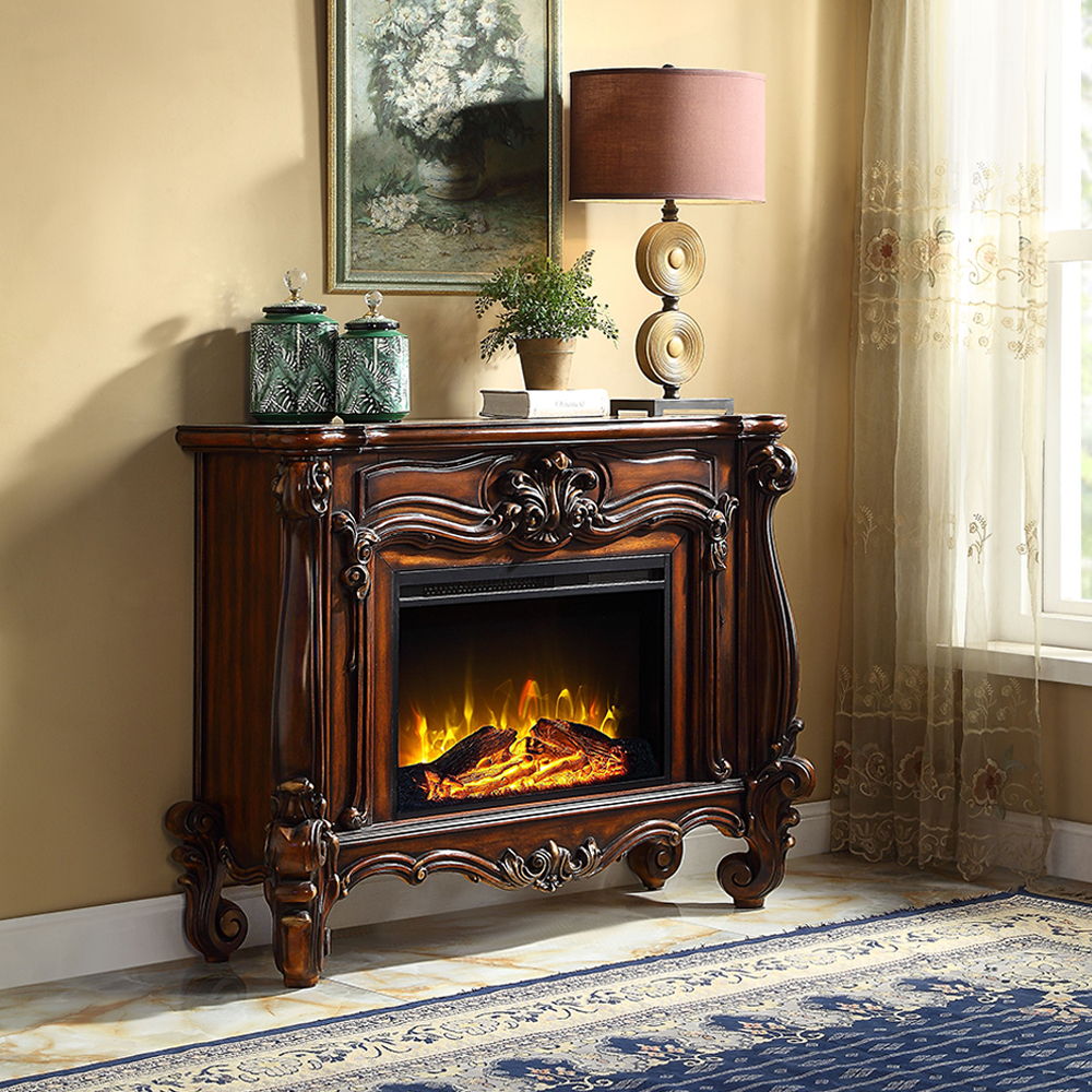 ACME Furniture Versailles Fireplace Cherry Oak