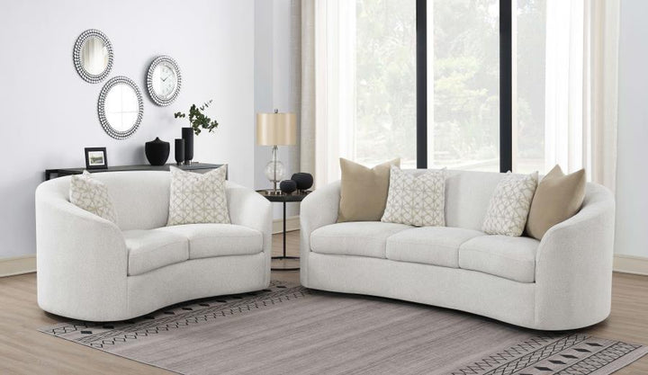 Coaster Furniture Rainn - 2 Piece Boucle Upholstered Sloped Arm Sofa Set - Latte