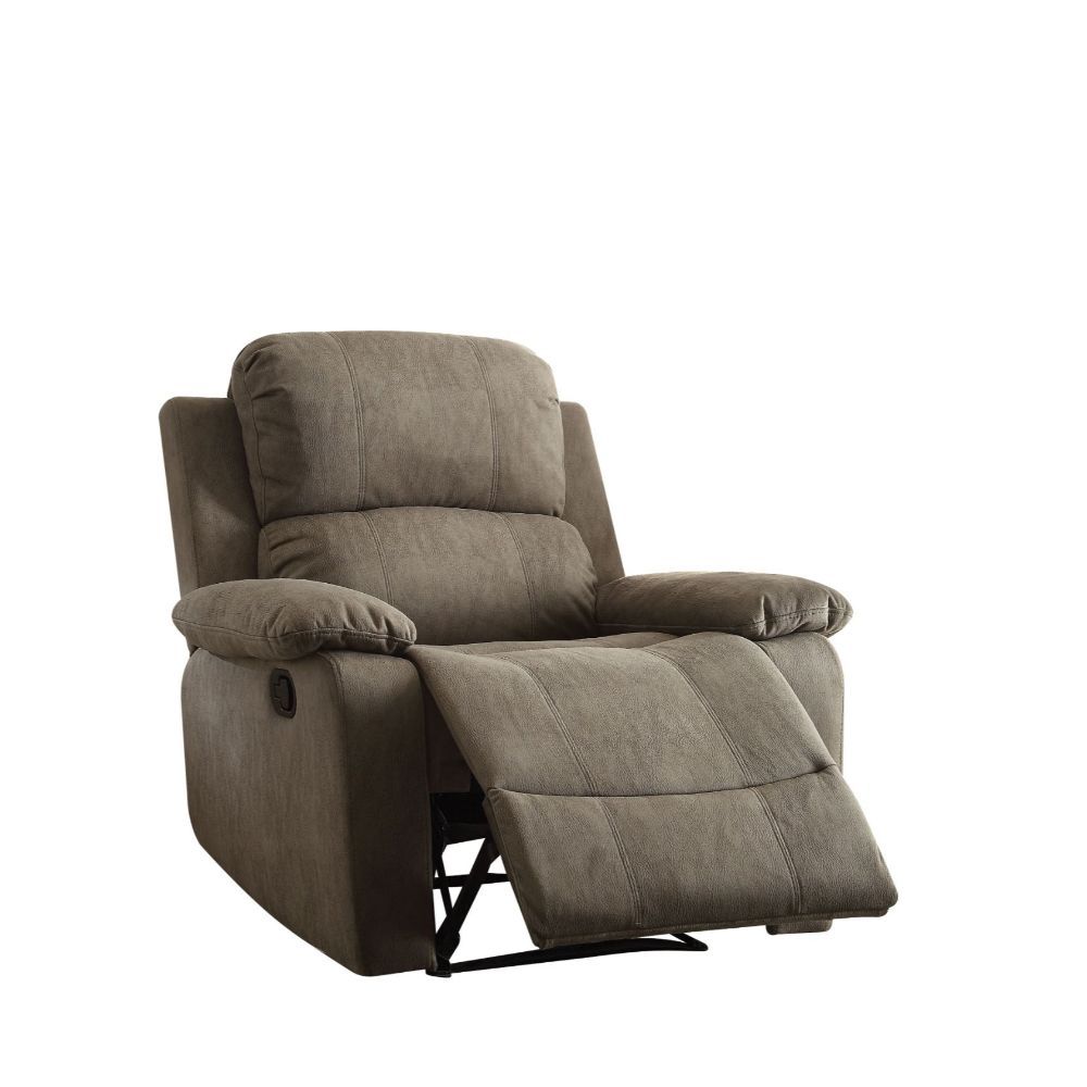 Bina - Motion Recliner - Gray Polished Microfiber