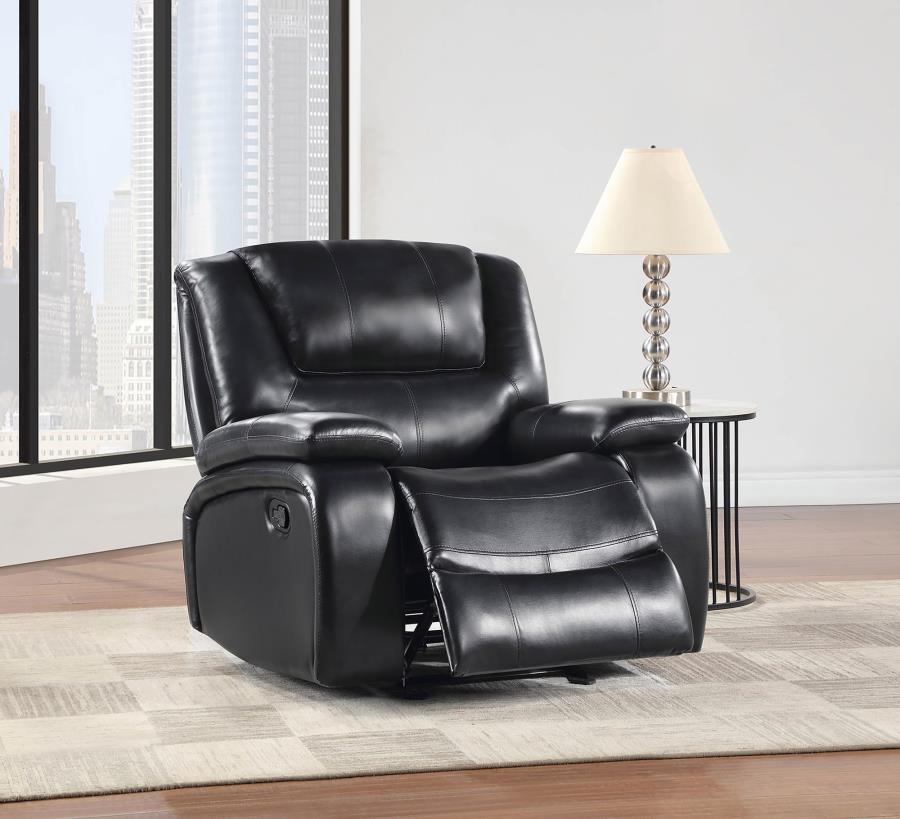 Camila - Upholstered Glider Recliner Chair - Black