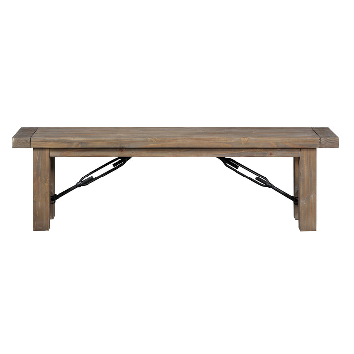 Modus Furniture 8Fj865 Autumn Solid Wood Dining Bench In Flink Oak