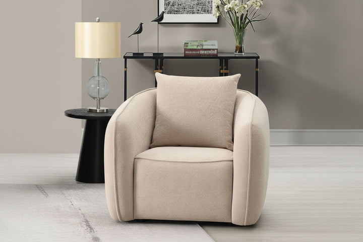 Keith - Chair With Pillow - Beige Chenille
