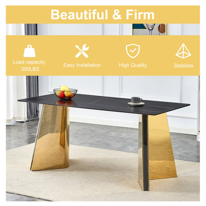 black-marble-patterned-slab-dining-table-with-golden-stainless-steel-butterfly-legs