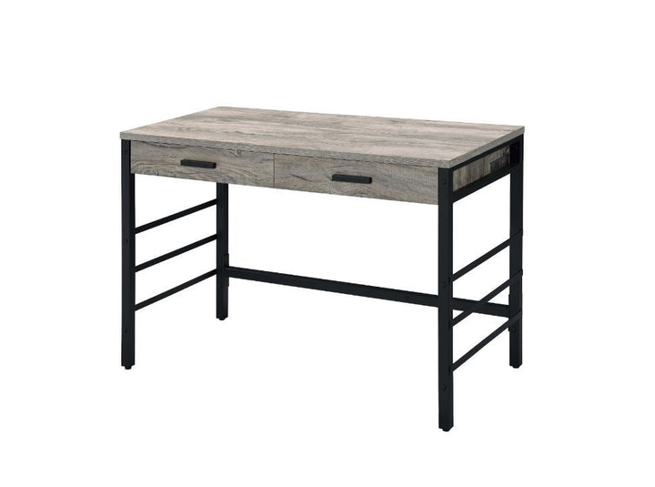 Disho - Writing Desk With USB - Light Weathered Oak & Black