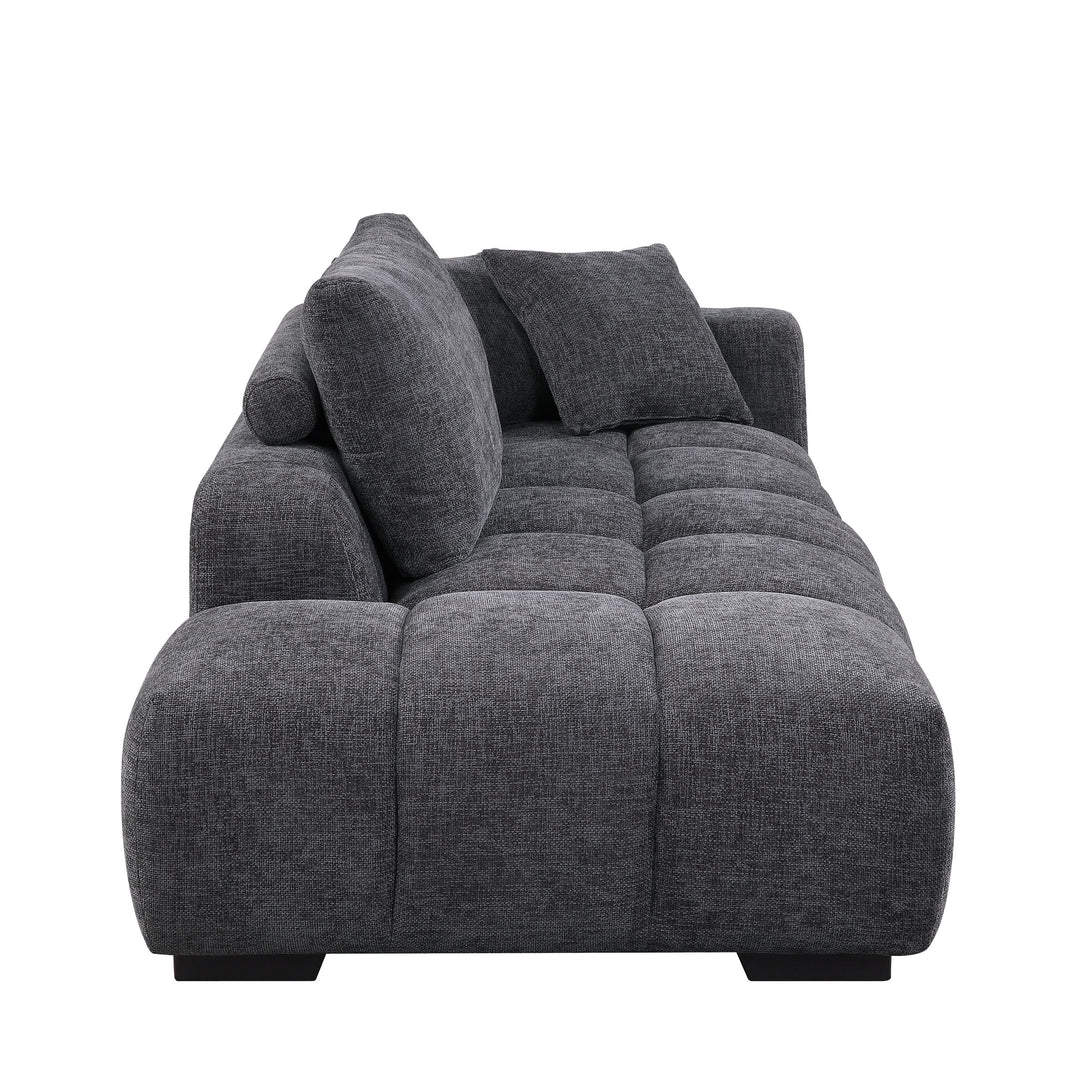 Chosen - Sectional Sofa With Toss Pillows With 2 Chaises With Ottoman - Gray