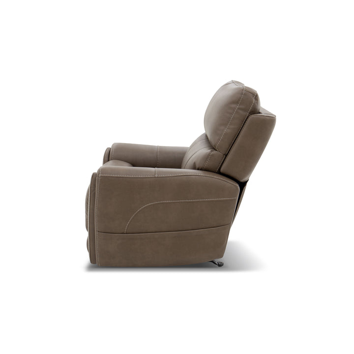 Carter Fabric Power Rocking Recliner with Power Headrest, Lumbar, Heat &amp; Massage in Cappuccino