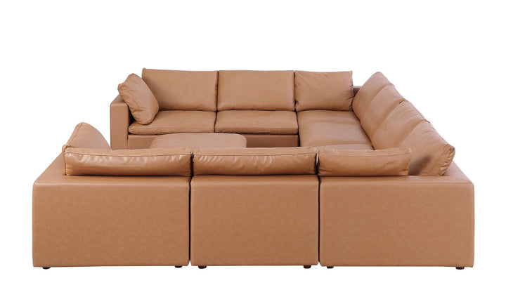 DivanItalia 1100 9-Piece U-Shaped Sectional in Top-Grain Italian Leather - Cognac