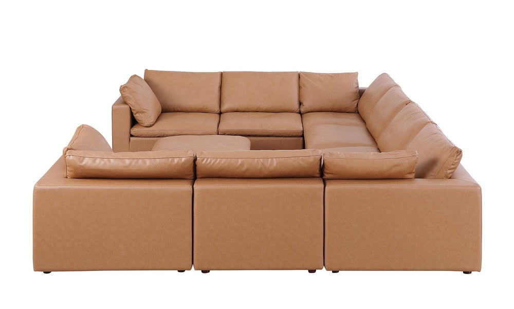 DivanItalia 1100 9-Piece U-Shaped Sectional in Top-Grain Italian Leather - Cognac
