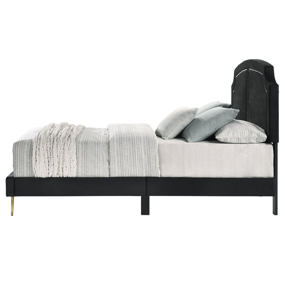 Zeena - Eastern King Bed - Black Velvet