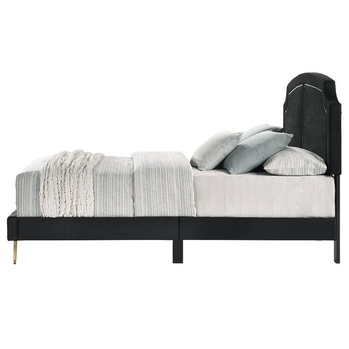 Zeena - Eastern King Bed - Black Velvet