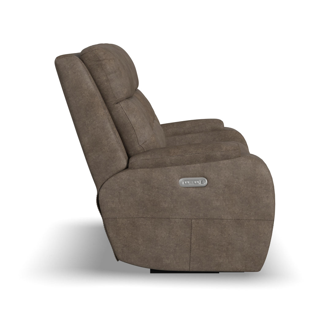 flexsteel-b3906-60h-strait-power-reclining-loveseat-with-power-headrests-dark-brown