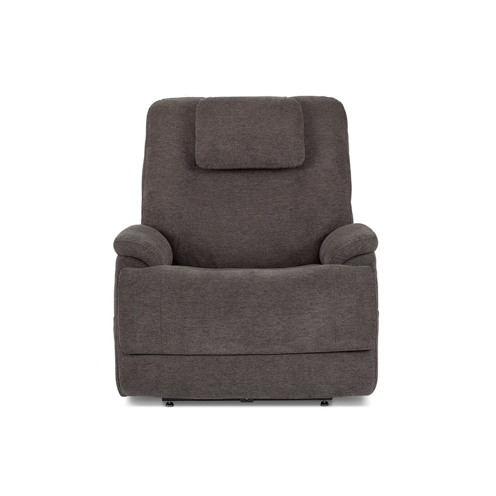 Zecliner Model 2+ Fabric Power Lift Sleep Recliner with Power Headrest, Lumbar, Heat &amp; Massage in Umber