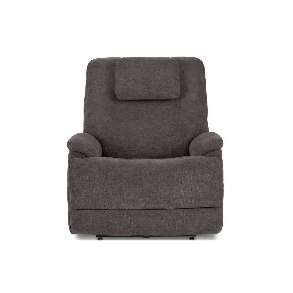 Zecliner Model 2+ Fabric Power Lift Sleep Recliner with Power Headrest, Lumbar, Heat & Massage in Umber