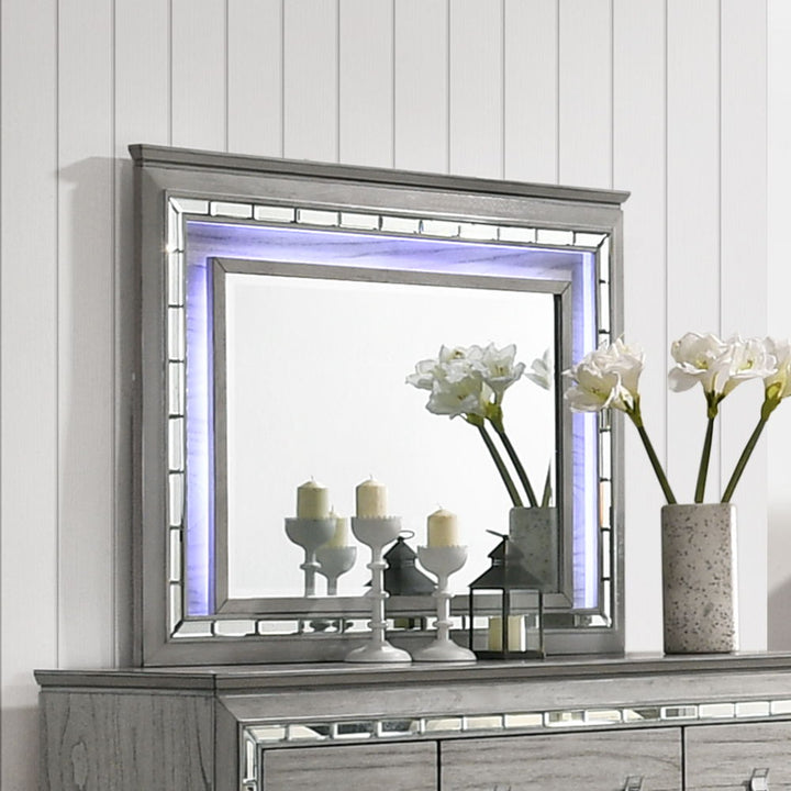 Antares - Mirror With LED - Light Gray Oak