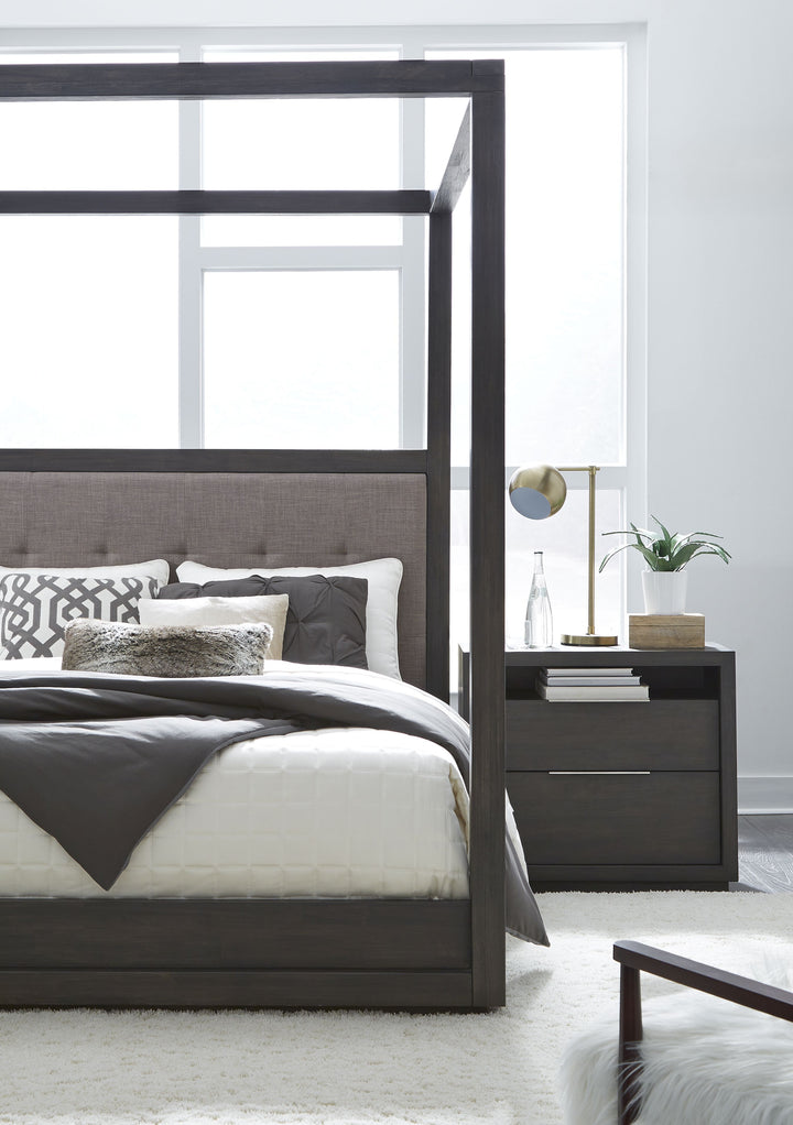 Modus Furniture Azu5H4 Oxford Upholstered Canopy Bed In Dolphin