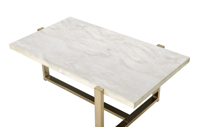 Feit - Faux Marble Top Coffee Table - White Marble