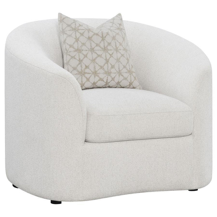 Rainn - 3 Piece Boucle Upholstered Sloped Arm Sofa Set - Latte