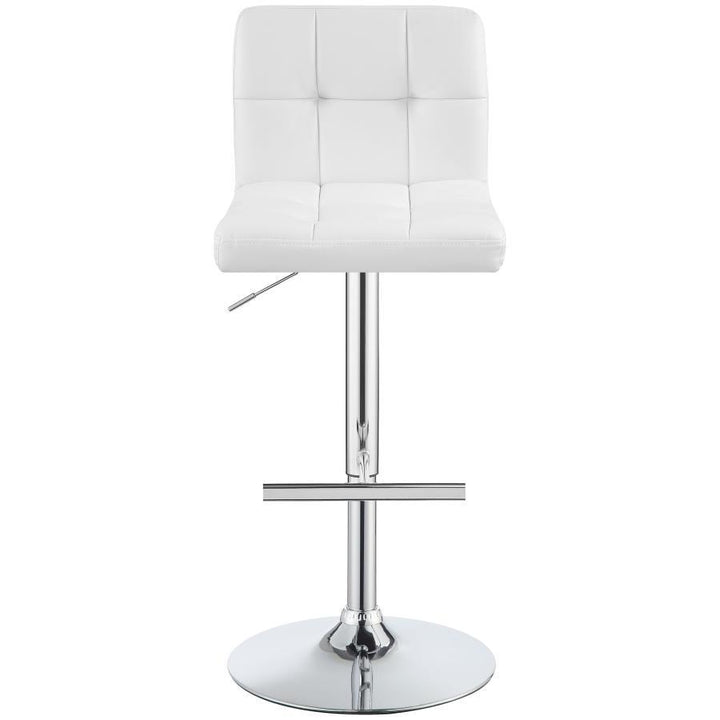 Lenny - Upholstered Adjustable Bar Stool  - White