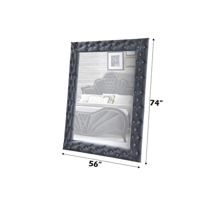 Dante - Accent Floor Mirror - Gray Velvet