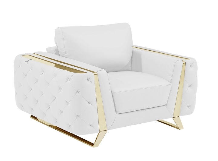DivanItalia 1050 Chair in Top-Grain Italian Leather - White