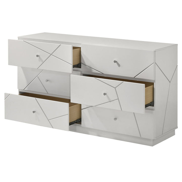 Esther - Dresser - White / Silver