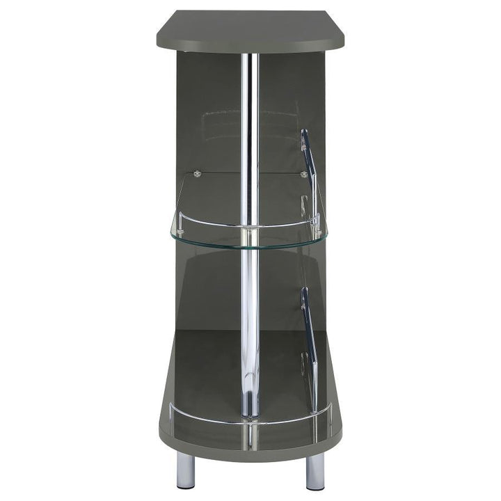 Adolfo - Rectangular 2-Tier Home Bar Table - Gray High Gloss