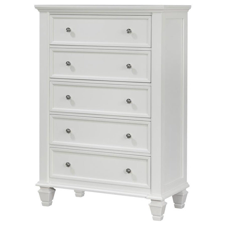 Sandy Beach - 5-Drawer Bedroom Chest - Cream White