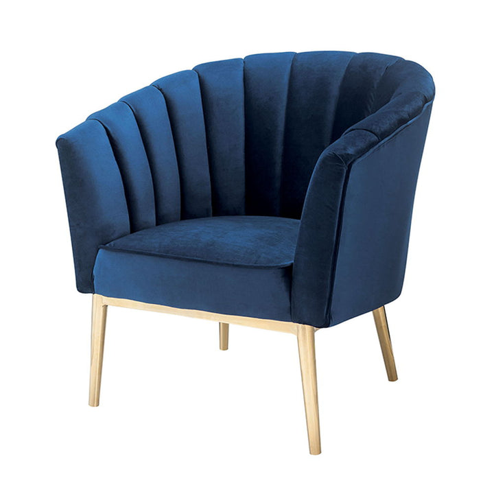 Colla - Accent Chair - Midnight Blue Velvet & Gold