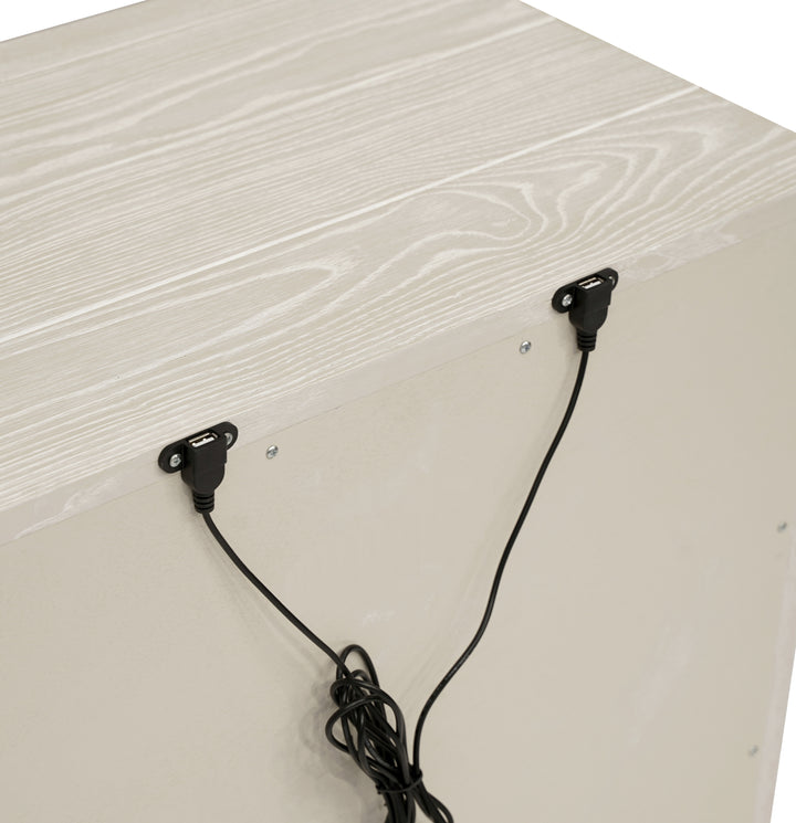 Modus Furniture Msnf81 Maxime Three Drawer Usb Charging Nightstand In Ash