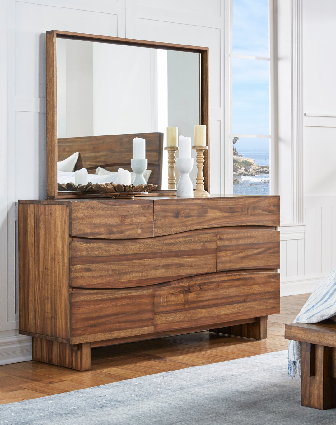 Modus Furniture 8C7982A Ocean Six Drawer Solid Wood Dresser In Natural Sengon 2024