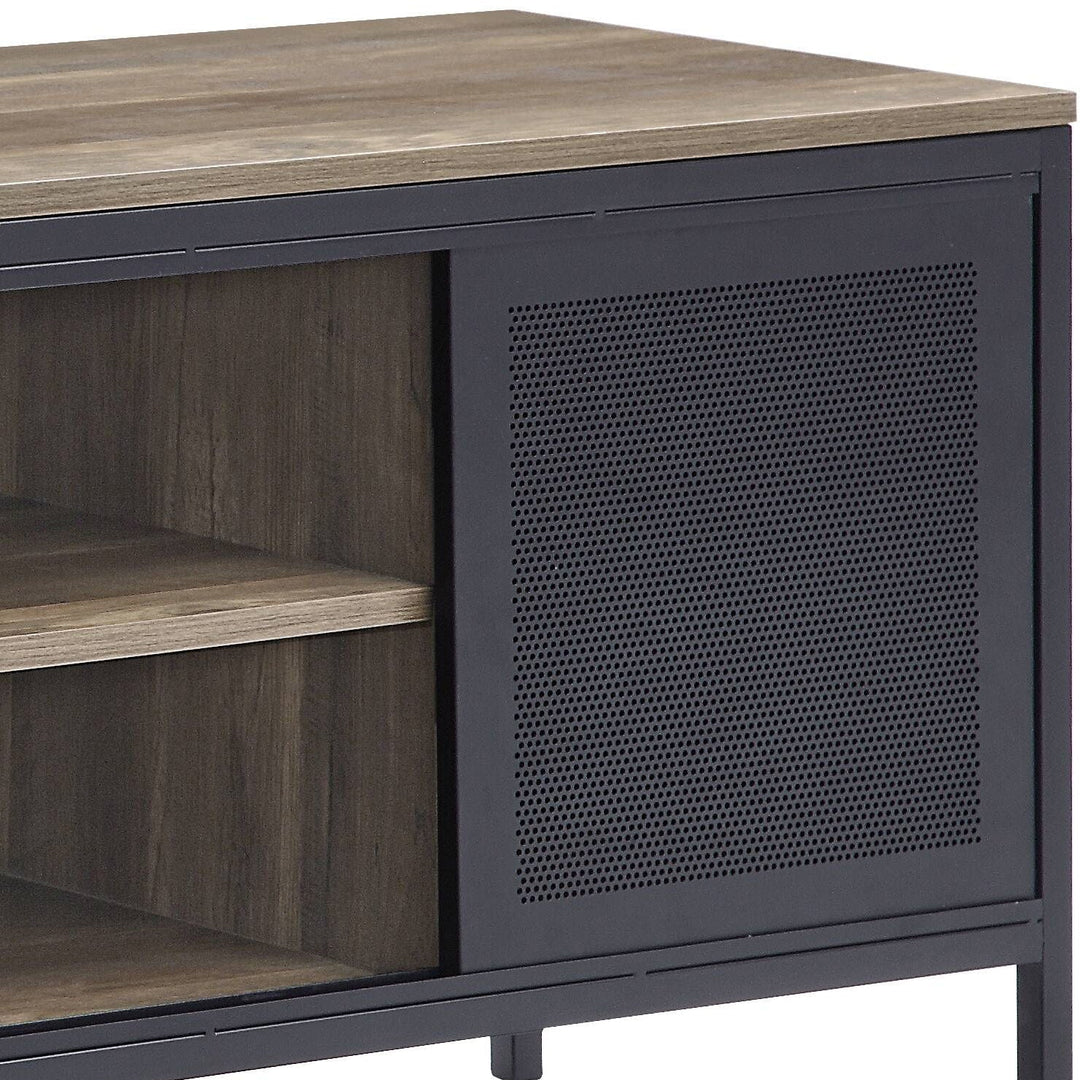 Nantan - TV Stand - Rustic Oak / Black