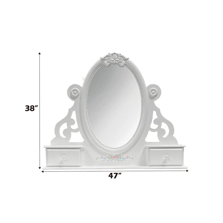 Flora - Mirror With Jewlery - White