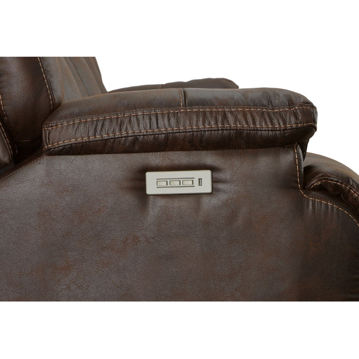 Clive Fabric Power Reclining Loveseat with Power Headrests &amp; Lumbar in Clove