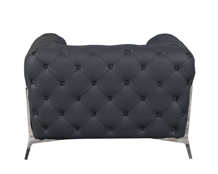 DivanItalia 970 Italian Leather Dark Gray Chair