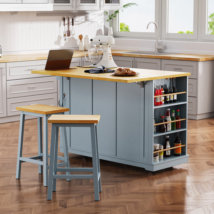 53-inch-blue-kitchen-island-cart-with-drop-leaf-and-power-outlet