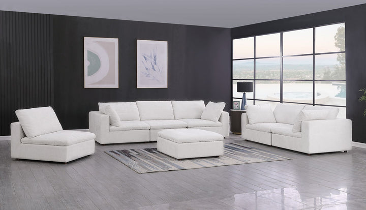 DivanItalia 1100 3-Piece Sofa Set with Ottoman – Top-Grain Italian Leather - Pearl