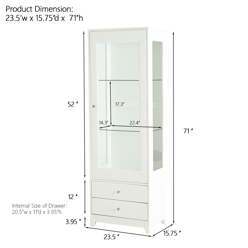 modern-upholstered-glass-display-cabinet-with-adjustable-led-light-in-white