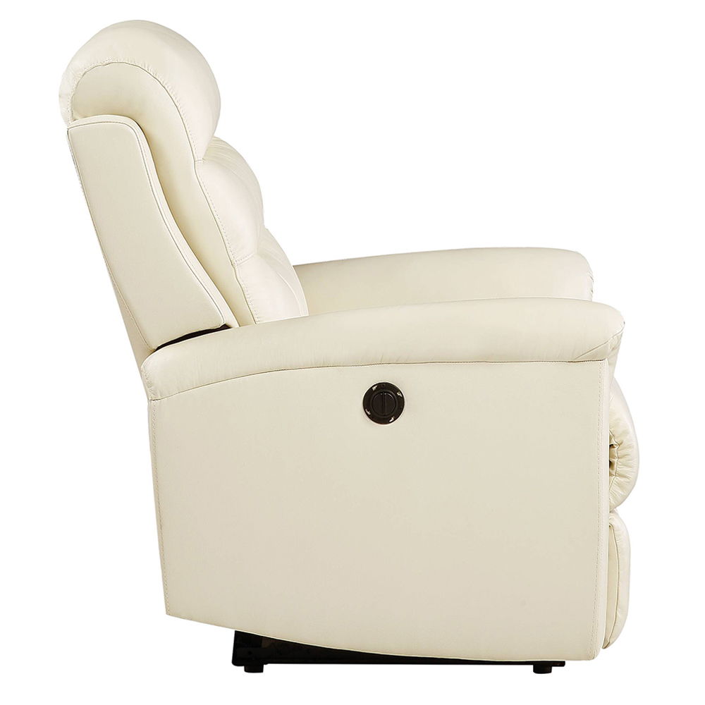 Ava - Power Motion Recliner - Beige Top Grain Leather Match