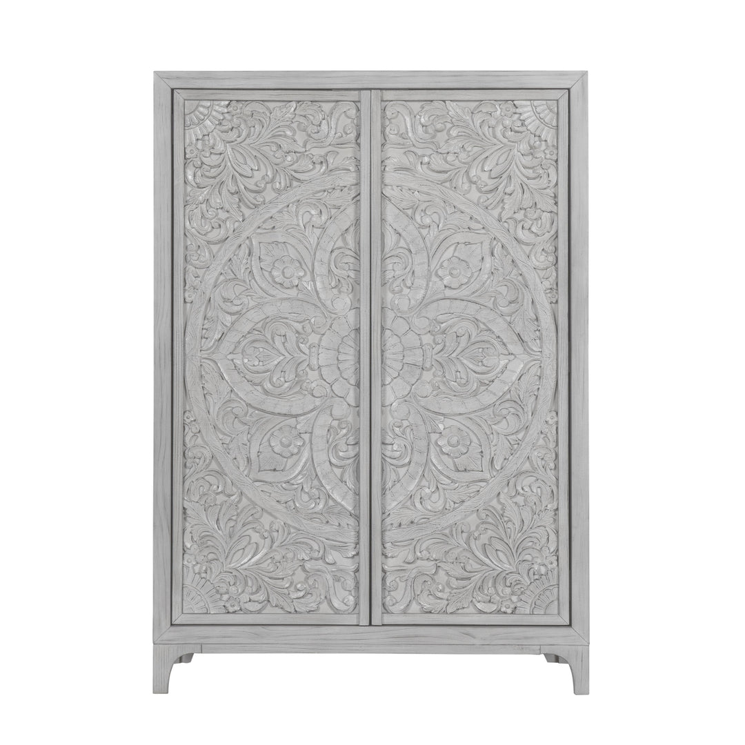 Modus Furniture 1Jq986A Boho Chic Wardrobe Chest In Washed White 2024